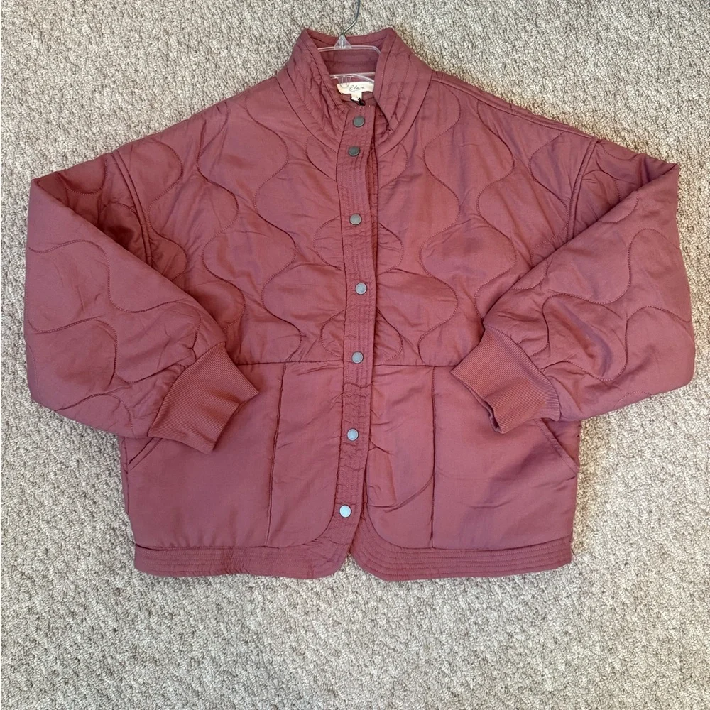 Quilted Burgundy Jacket by Elan size Large - Picture 5 of 8